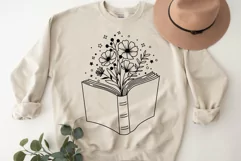 Book With Floral Svg, Reading Book Svg, Book Svg, Book Lover Product Image 2