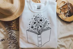 Book With Floral Svg, Reading Book Svg, Book Svg, Book Lover Product Image 4