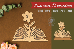 Flower Book Laser Cut Decoration Product Image 1