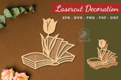 Flower Book Laser Cut Decoration Product Image 1