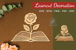 Flower Book Laser Cut Decoration Product Image 1