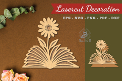 Flower Book Laser Cut Decoration Product Image 1