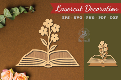 Flower Book Laser Cut Decoration Product Image 1