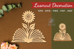 Flower Book Laser Cut Decoration Product Image 1