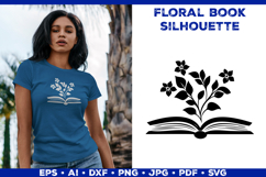 Floral Book SVG Blooming Flowers Growing from Open Book Product Image 1