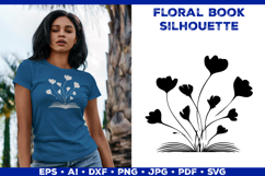 Floral Book SVG Blooming Flowers Growing from Open Book Product Image 1