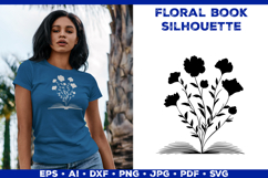 Floral Book SVG Blooming Flowers Growing from Open Book Product Image 1