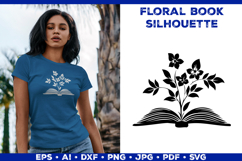 Floral Book SVG Blooming Flowers Growing from Open Book Product Image 1