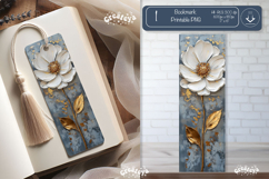 Vintage Floral Bookmark Acrylic Bookmark Flower sublimation Product Image 1