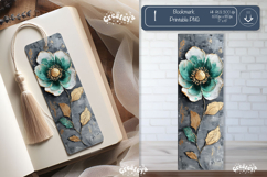 Vintage Floral Bookmark Acrylic Bookmark Flower Printable Product Image 1