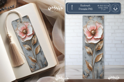 Vintage Floral Bookmark Acrylic Bookmark Flower Printable Product Image 1