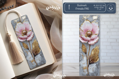 Vintage Floral Bookmark Acrylic Bookmark Flower Printable Product Image 1