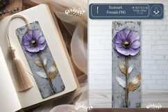 Vintage Floral Bookmark Acrylic Bookmark Flower Printable Product Image 1