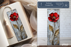 Vintage Floral Bookmark Acrylic Bookmark Flower Printable Product Image 1