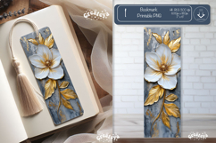 Vintage Floral Bookmark Acrylic Bookmark Flower Printable Product Image 1