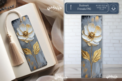 Vintage Floral Bookmark Acrylic Bookmark Flower Printable Product Image 1