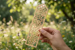 Flower Bookmark SVG, Laser Cut Design Product Image 1