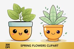 Cute Watercolor Spring Flowers Clipart, Wildflowers Clipart Product Image 1