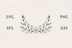 Vintage flower laurel SVG Product Image 1