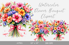 Watercolor Floral Bouquets PNG Product Image 1
