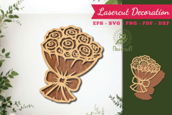 Flower Bouquet Lasercut Decoration SVG Product Image 1