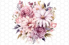 Flower Bouquet Watercolor Clipart Sublimation PNG