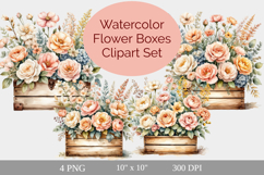 Watercolor Flower Boxes Clipart Product Image 2