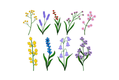 flower branch set cartoon Product Image 1
