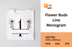 Flower Buds Line Monogram Product Image 1
