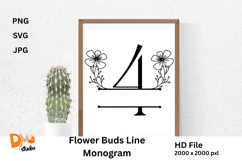 Flower Buds Line Monogram Product Image 1