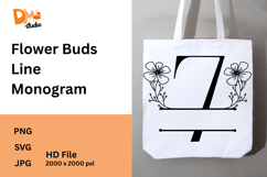 Flower Buds Line Monogram Product Image 1