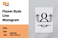 Flower Buds Line Monogram Product Image 1