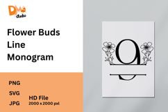 Flower Buds Line Monogram Product Image 1