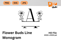 Flower Buds Line Monogram Product Image 1