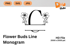 Flower Buds Line Monogram Product Image 1