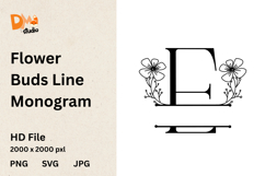 Flower Buds Line Monogram Product Image 1