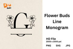 Flower Buds Line Monogram Product Image 1