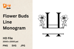 Flower Buds Line Monogram Product Image 1