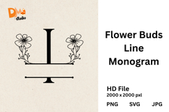 Flower Buds Line Monogram Product Image 1