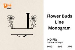 Flower Buds Line Monogram Product Image 1