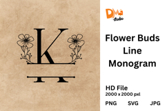 Flower Buds Line Monogram Product Image 1
