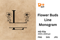 Flower Buds Line Monogram Product Image 1