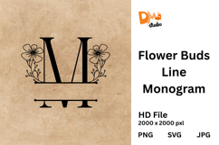 Flower Buds Line Monogram Product Image 1