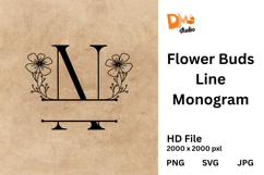 Flower Buds Line Monogram Product Image 1