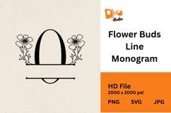Flower Buds Line Monogram Product Image 1