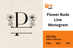 Flower Buds Line Monogram Product Image 1