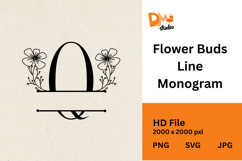 Flower Buds Line Monogram Product Image 1