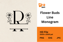 Flower Buds Line Monogram Product Image 1