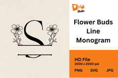 Flower Buds Line Monogram Product Image 1