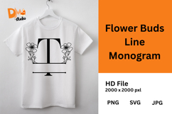 Flower Buds Line Monogram Product Image 1